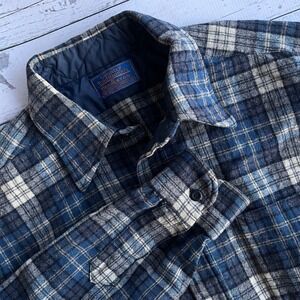 Vintage Pendleton Mens Plaid 100% Virgin USA Wool Shirt Large Preppy Gorpcore